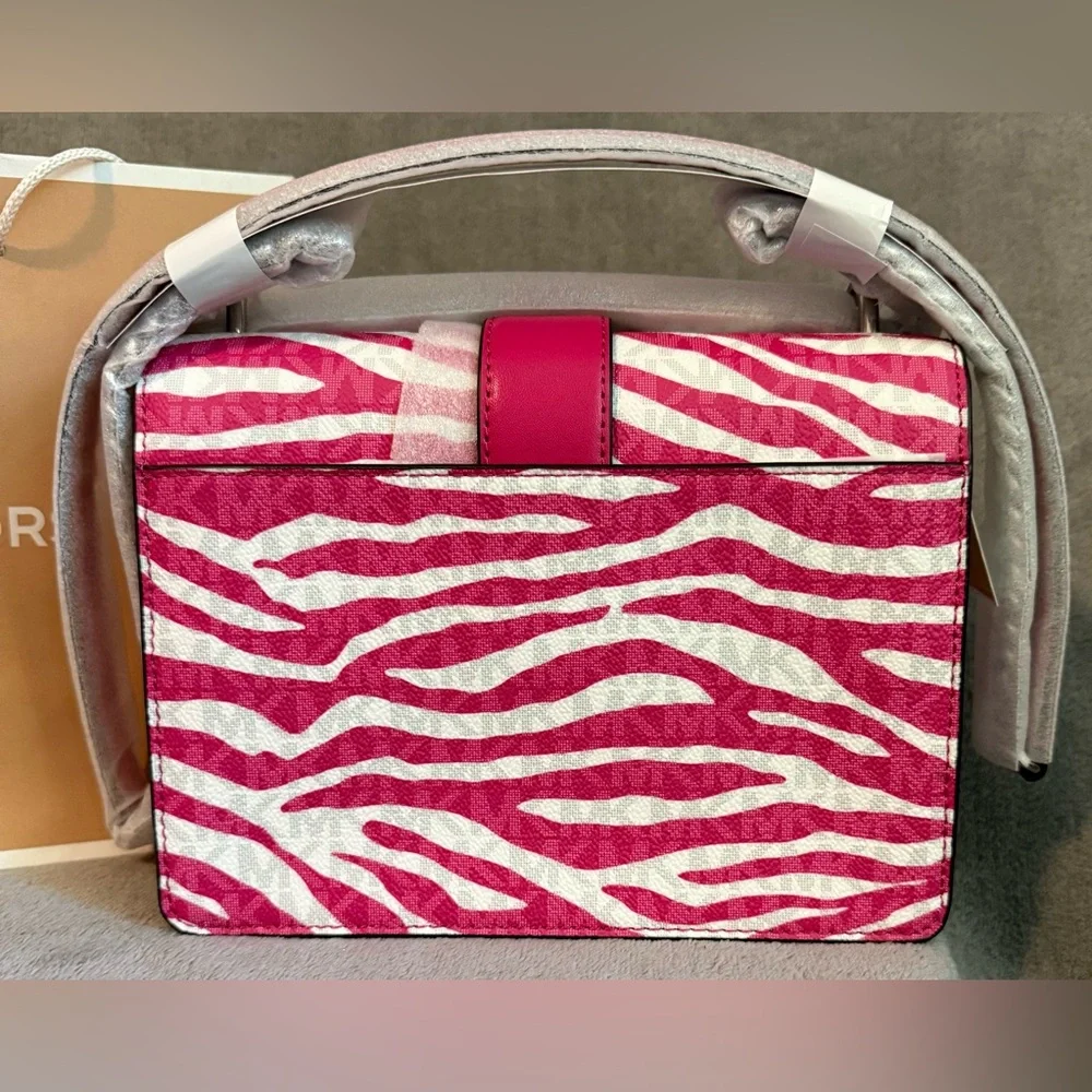 🩷MICHAEL MICHAEL KORS🩷Greenwich Dragonfruit Animal Print Sm Flap Crossbody/NWT